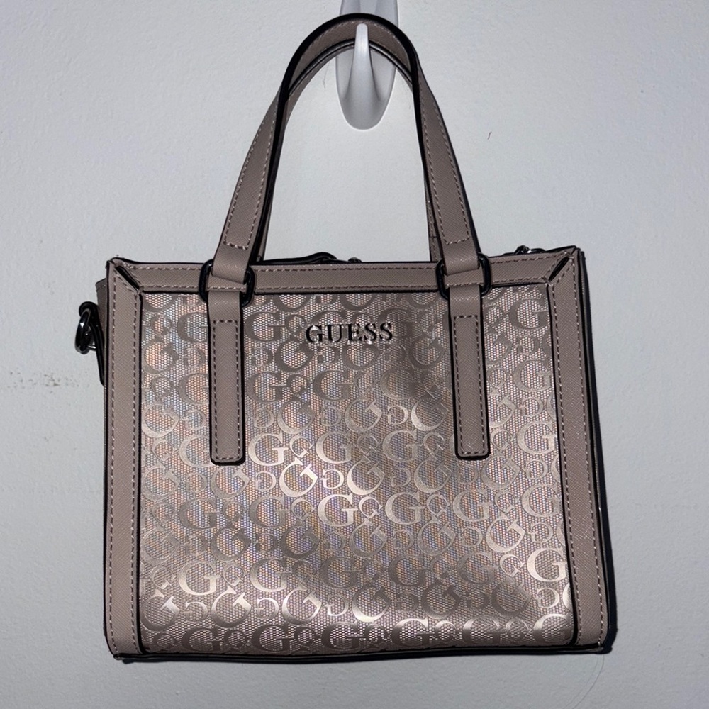 Guess Tan Satchel Bag with Classic Design